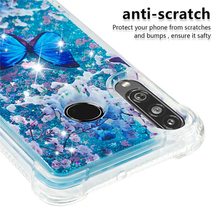 Liquid Glitter Powder Patterned Quicksand Shockproof TPU Back Case for Huawei P30 Lite / nova 4e - Blue Butterfly-5