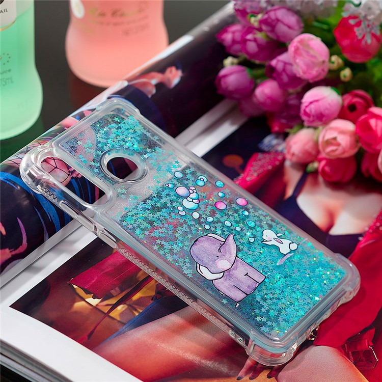 Liquid Glitter Powder Patterned Quicksand Shockproof TPU Back Case for Huawei P30 Lite / nova 4e - Elephant-7