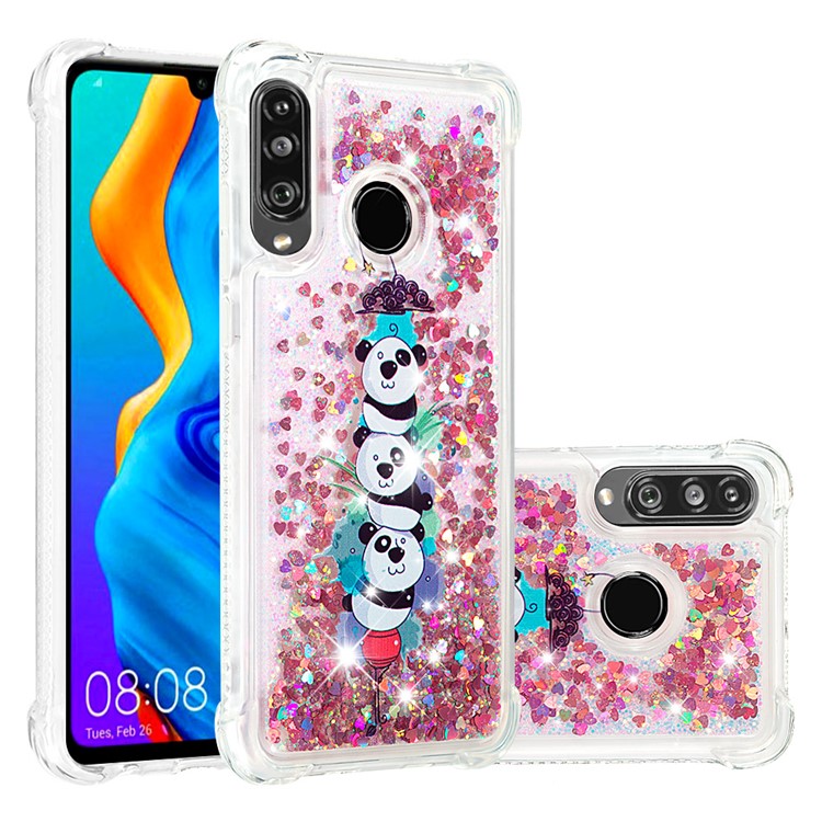 Liquid Glitter Powder Patterned Quicksand Shockproof TPU Back Case for Huawei P30 Lite / nova 4e - Panda-1