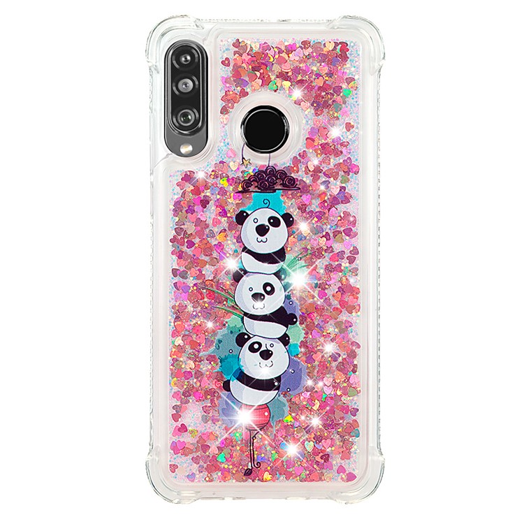Liquid Glitter Powder Patterned Quicksand Shockproof TPU Back Case for Huawei P30 Lite / nova 4e - Panda-2