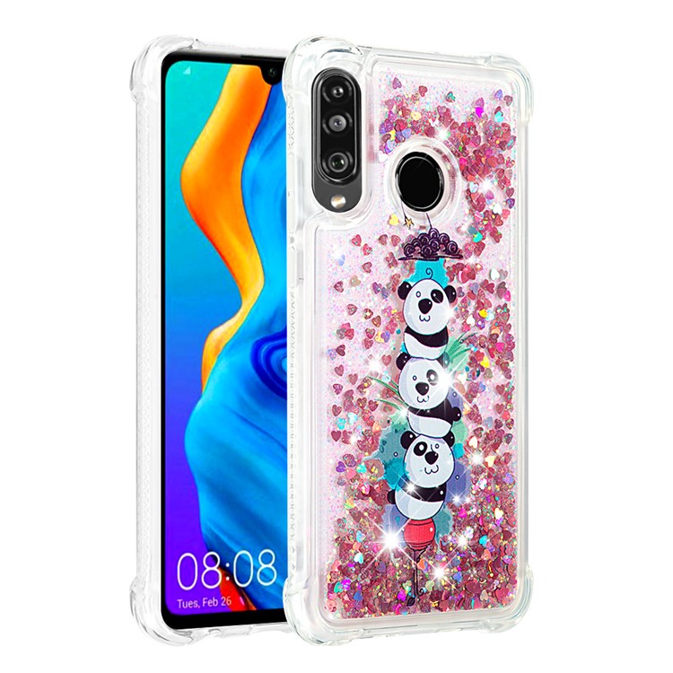 Liquid Glitter Powder Patterned Quicksand Shockproof TPU Back Case for Huawei P30 Lite / nova 4e - Panda-3