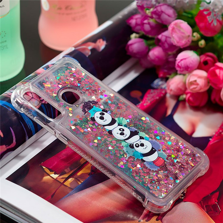 Liquid Glitter Powder Patterned Quicksand Shockproof TPU Back Case for Huawei P30 Lite / nova 4e - Panda-7