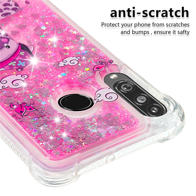 Liquid Glitter Powder Patterned Quicksand Shockproof TPU Back Case for Huawei P30 Lite / nova 4e - Cute Giraffe-5