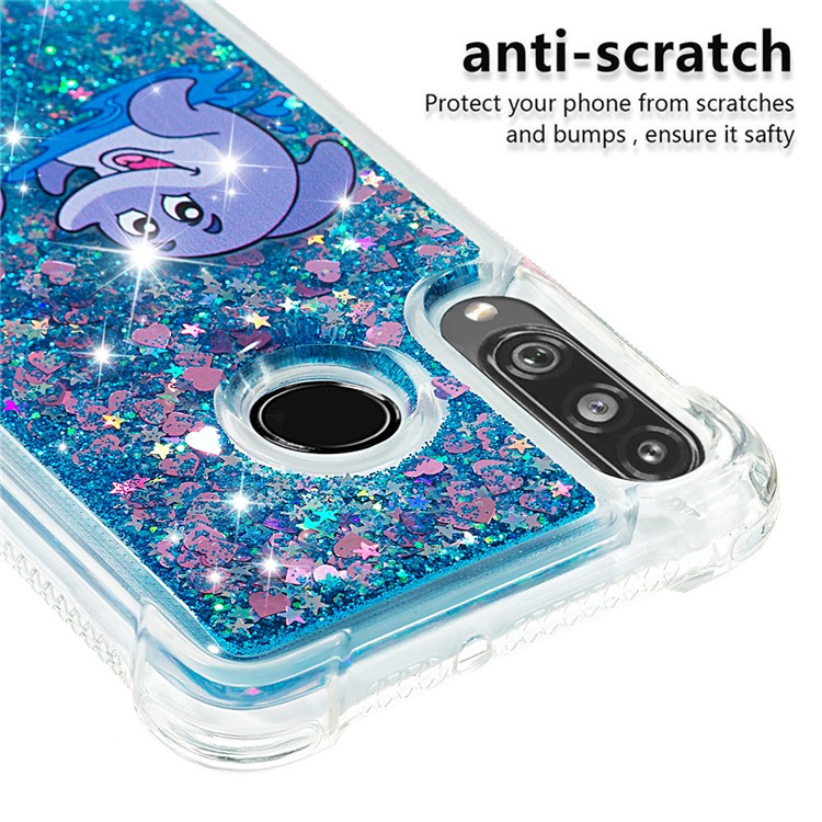 Liquid Glitter Powder Patterned Quicksand Shockproof TPU Back Case for Huawei P30 Lite / nova 4e - Dolphin-5