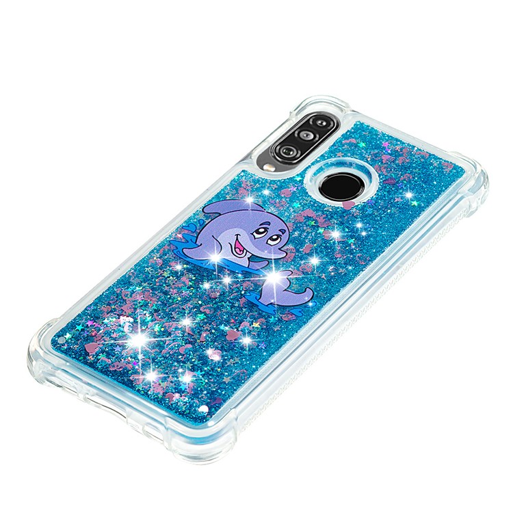 Liquid Glitter Powder Patterned Quicksand Shockproof TPU Back Case for Huawei P30 Lite / nova 4e - Dolphin-6