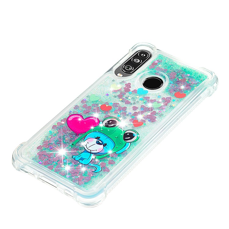 Liquid Glitter Powder Patterned Quicksand Shockproof TPU Back Case for Huawei P30 Lite / nova 4e - Hearts-6