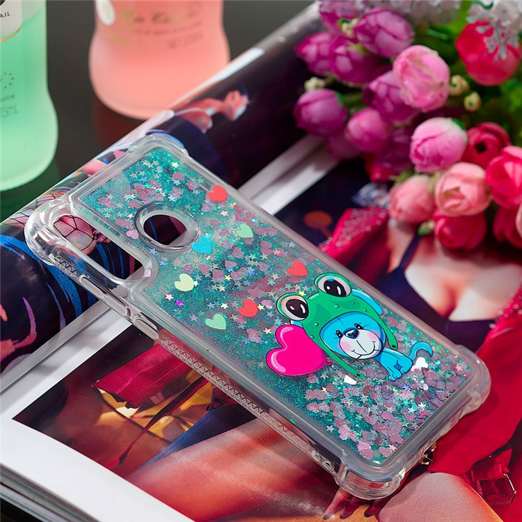Liquid Glitter Powder Patterned Quicksand Shockproof TPU Back Case for Huawei P30 Lite / nova 4e - Hearts-7
