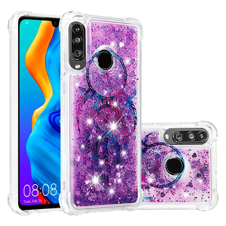Liquid Glitter Powder Patterned Quicksand Shockproof TPU Back Case for Huawei P30 Lite / nova 4e - Blue Dream Catcher-1