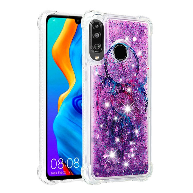 Liquid Glitter Powder Patterned Quicksand Shockproof TPU Back Case for Huawei P30 Lite / nova 4e - Blue Dream Catcher-3