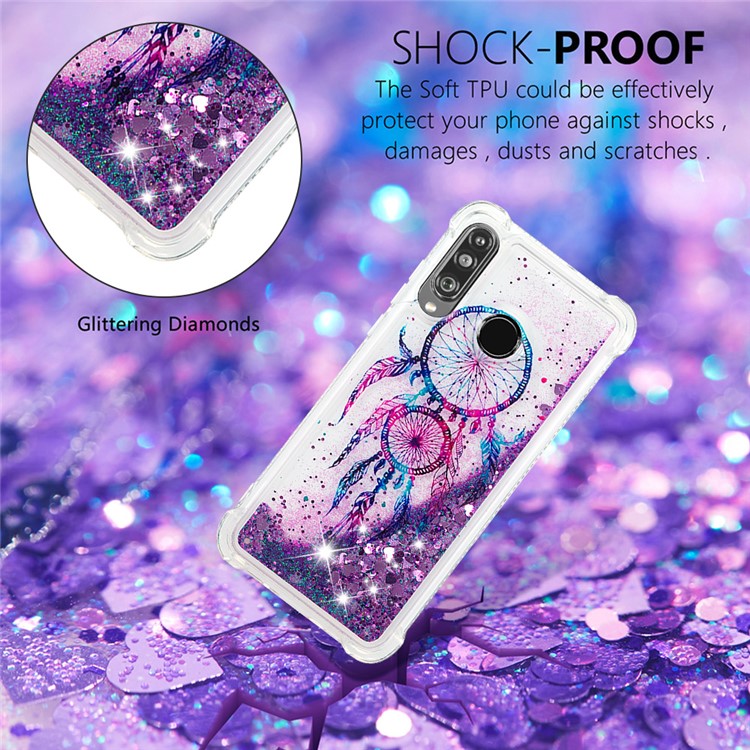 Liquid Glitter Powder Patterned Quicksand Shockproof TPU Back Case for Huawei P30 Lite / nova 4e - Blue Dream Catcher-4
