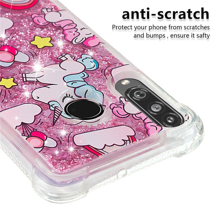 Liquid Glitter Powder Patterned Quicksand Shockproof TPU Back Case for Huawei P30 Lite / nova 4e - Unicorn and Cloud-5