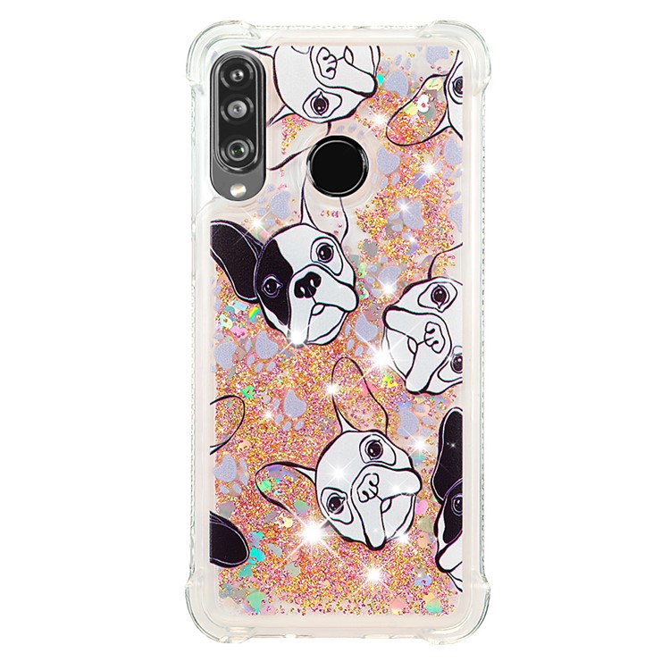 Liquid Glitter Powder Patterned Quicksand Shockproof TPU Back Case for Huawei P30 Lite / nova 4e - Dog-2