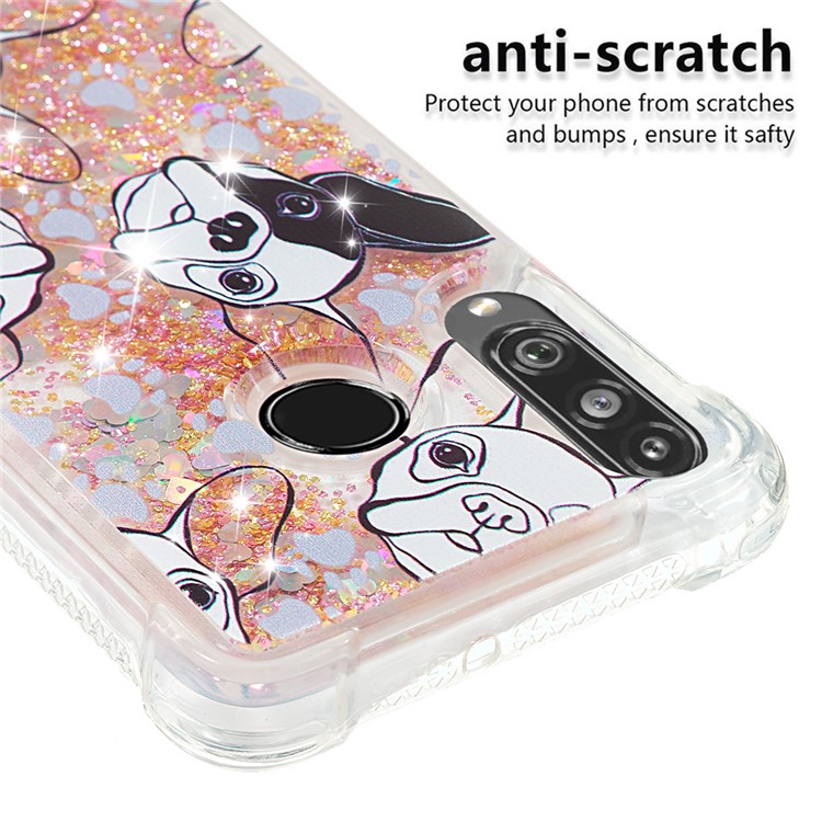 Liquid Glitter Powder Patterned Quicksand Shockproof TPU Back Case for Huawei P30 Lite / nova 4e - Dog-5