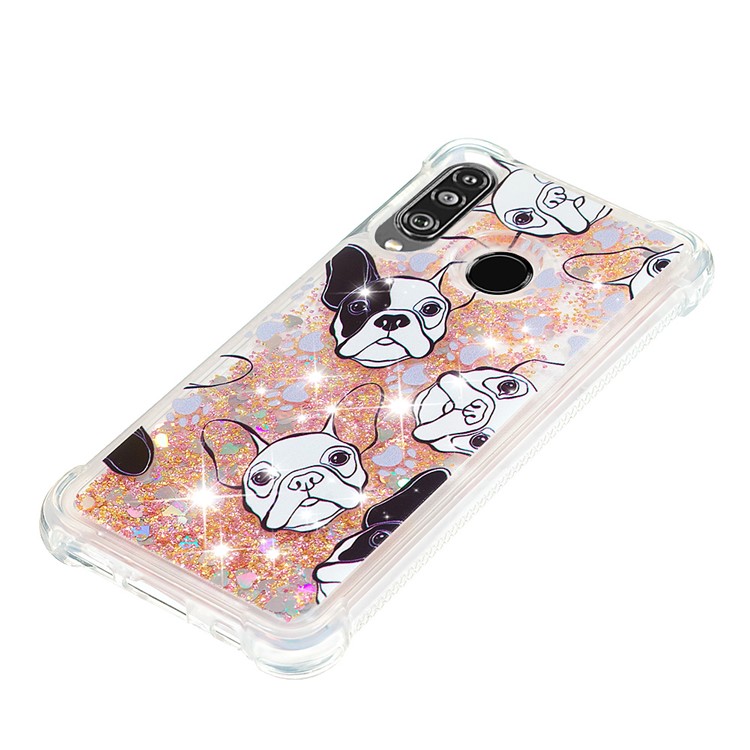 Liquid Glitter Powder Patterned Quicksand Shockproof TPU Back Case for Huawei P30 Lite / nova 4e - Dog-6