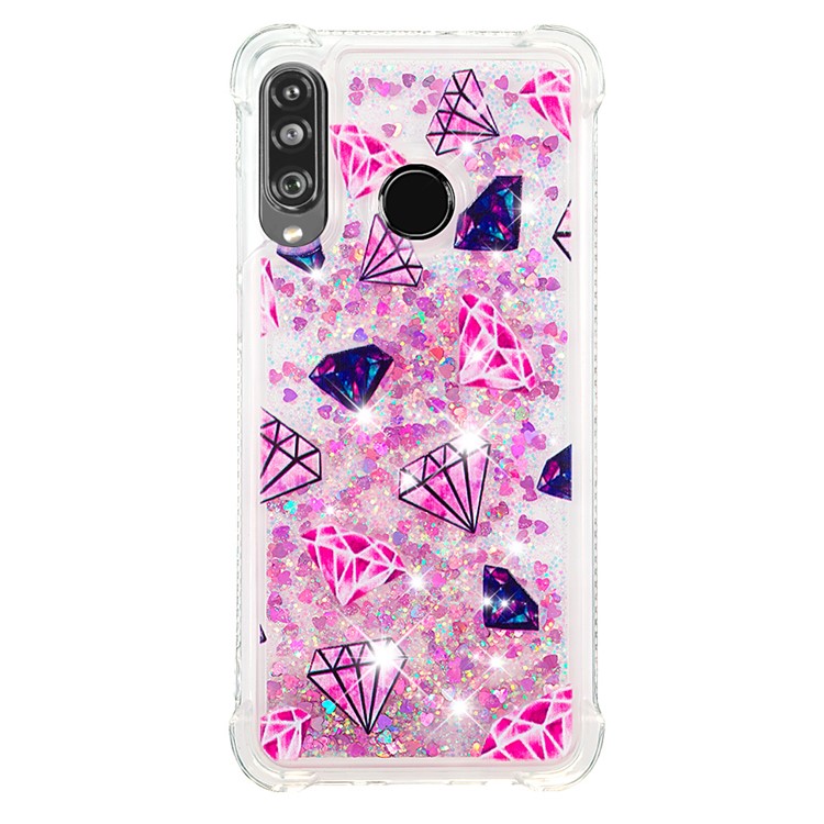 Liquid Glitter Powder Patterned Quicksand Shockproof TPU Back Case for Huawei P30 Lite / nova 4e - Diamond-2