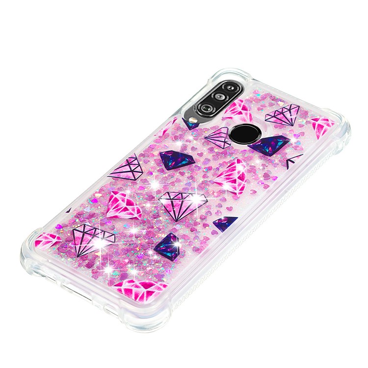 Liquid Glitter Powder Patterned Quicksand Shockproof TPU Back Case for Huawei P30 Lite / nova 4e - Diamond-6