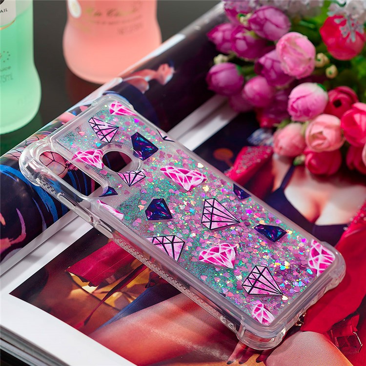 Liquid Glitter Powder Patterned Quicksand Shockproof TPU Back Case for Huawei P30 Lite / nova 4e - Diamond-7