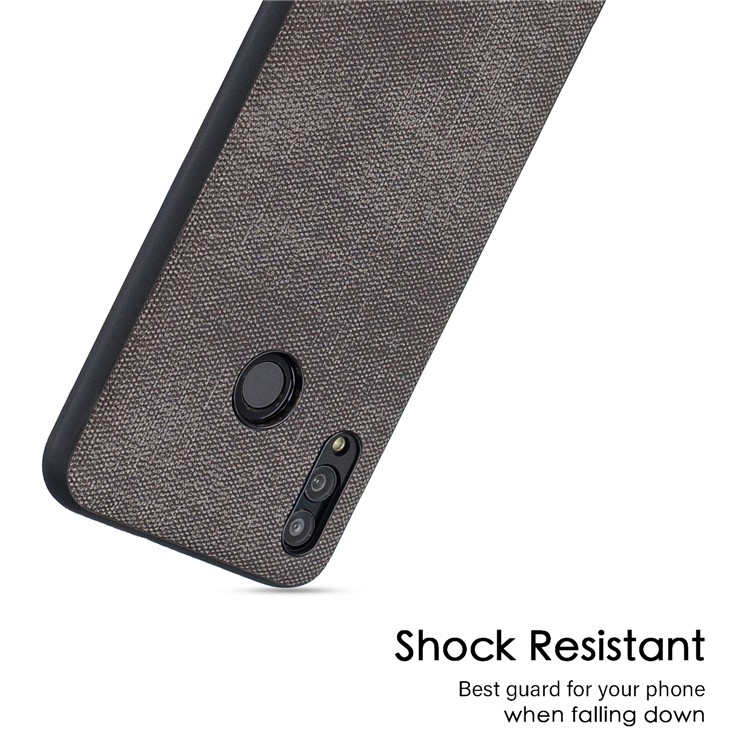 For Huawei P Smart (2019) / Nova Lite 3 / Honor 10 Lite Denim TPU+PU Leather Phone Cover - Dark Grey-4