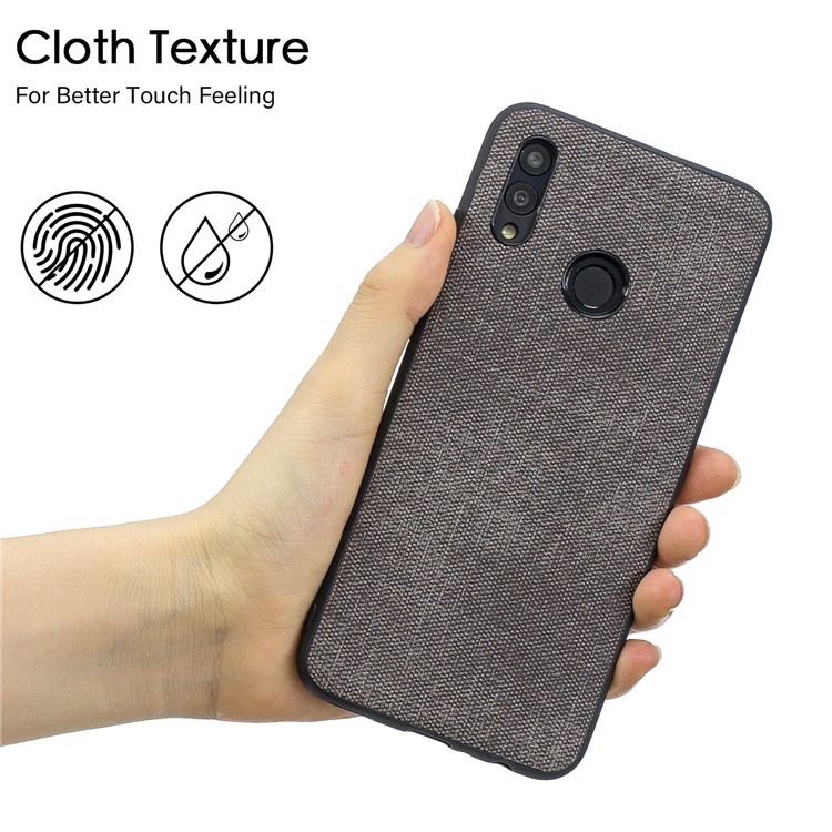 For Huawei P Smart (2019) / Nova Lite 3 / Honor 10 Lite Denim TPU+PU Leather Phone Cover - Dark Grey-5