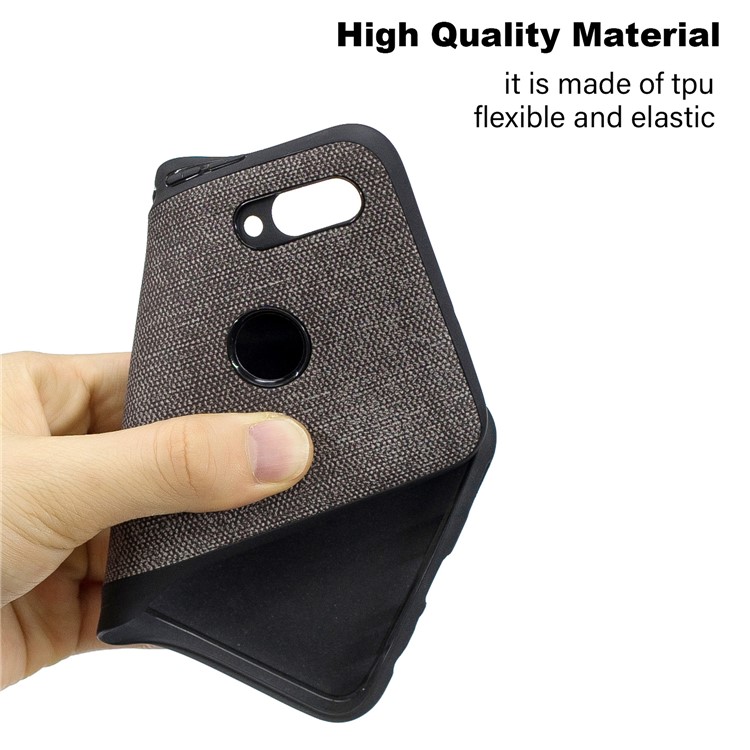 For Huawei P Smart (2019) / Nova Lite 3 / Honor 10 Lite Denim TPU+PU Leather Phone Cover - Dark Grey-6
