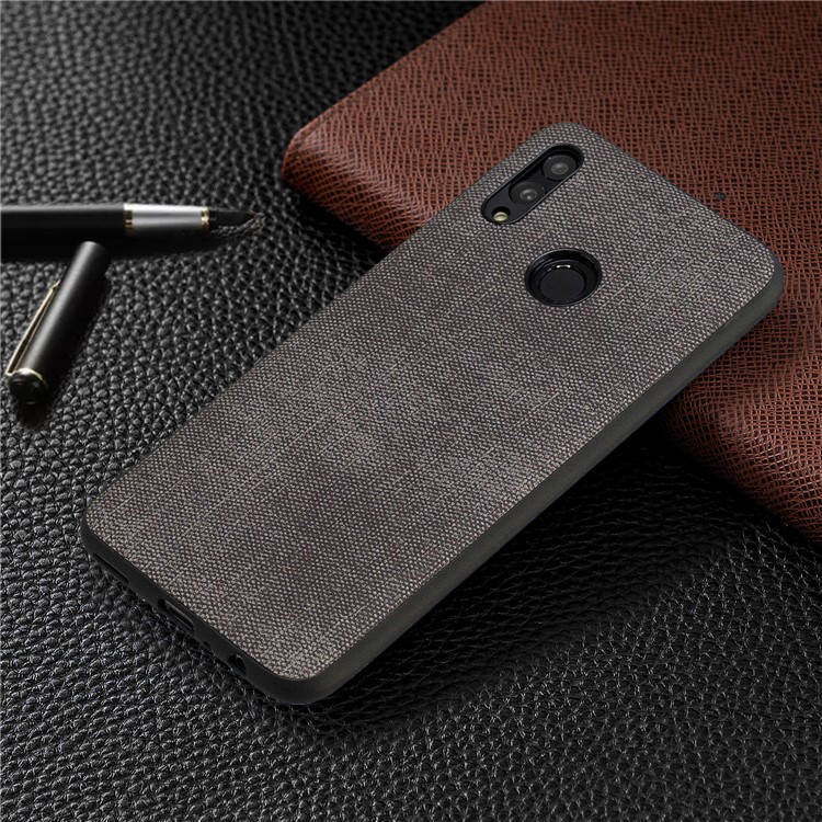 For Huawei P Smart (2019) / Nova Lite 3 / Honor 10 Lite Denim TPU+PU Leather Phone Cover - Dark Grey-7