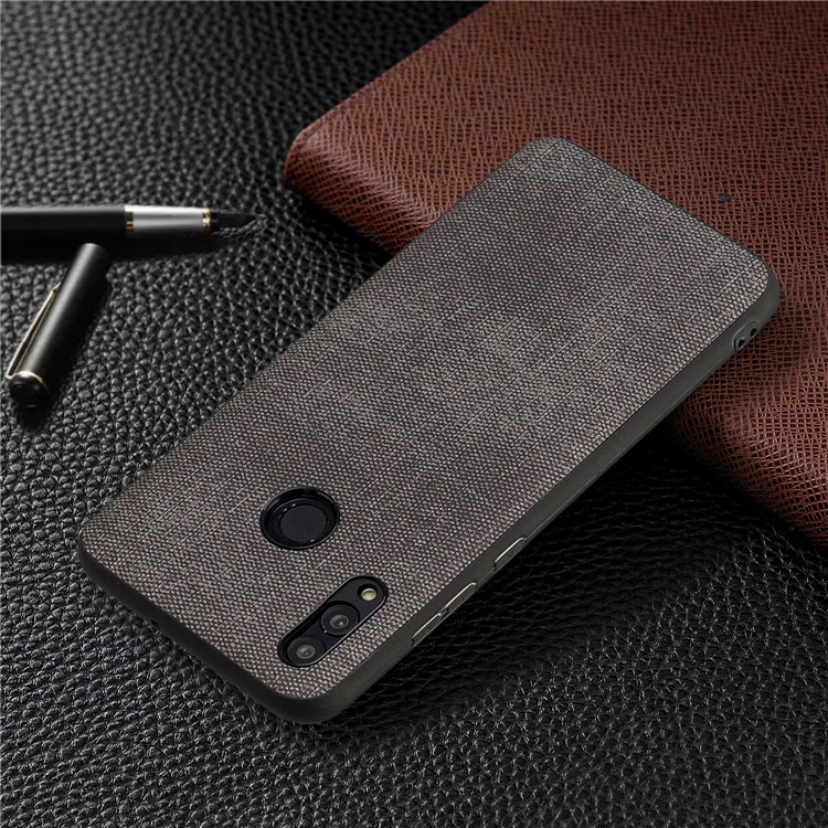 For Huawei P Smart (2019) / Nova Lite 3 / Honor 10 Lite Denim TPU+PU Leather Phone Cover - Dark Grey-8