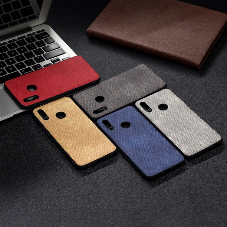 For Huawei P Smart (2019) / Nova Lite 3 / Honor 10 Lite Denim TPU+PU Leather Phone Cover - Dark Grey-9