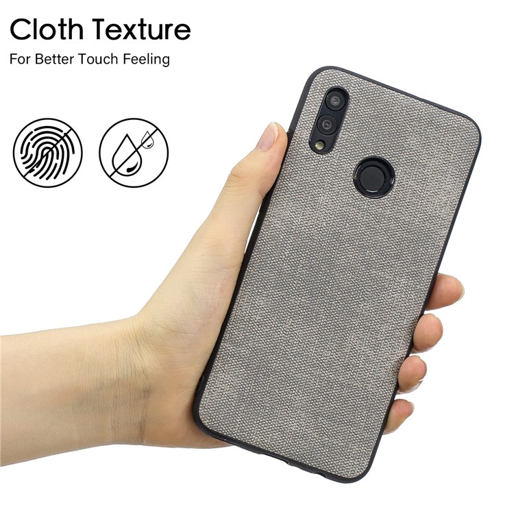 For Huawei P Smart (2019) / Nova Lite 3 / Honor 10 Lite Denim TPU+PU Leather Phone Cover - Light Grey-5