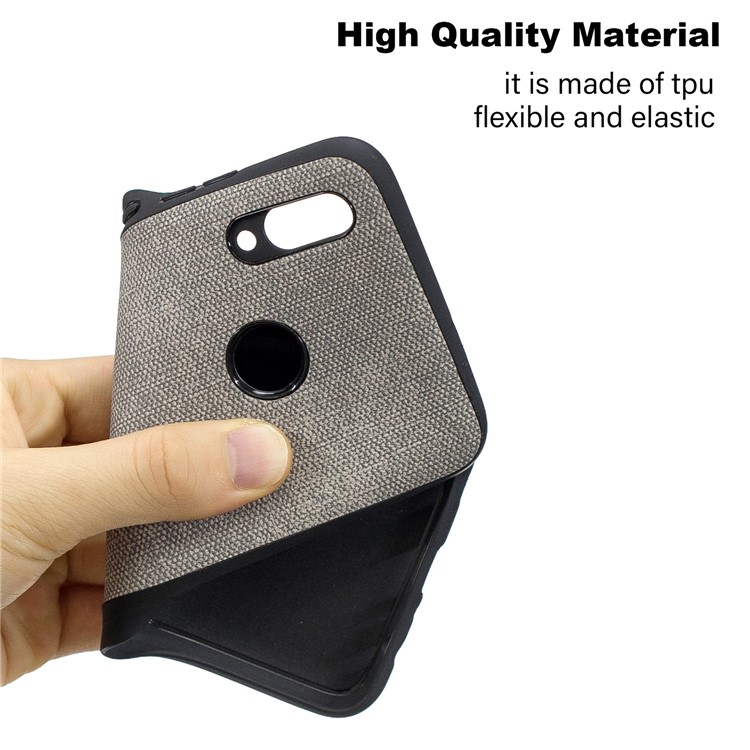 For Huawei P Smart (2019) / Nova Lite 3 / Honor 10 Lite Denim TPU+PU Leather Phone Cover - Light Grey-6