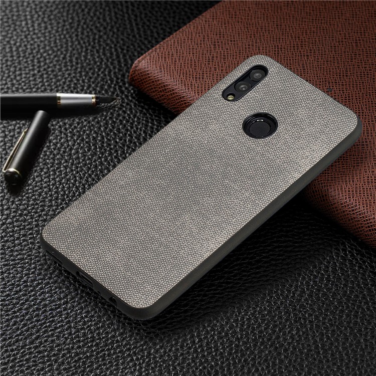 For Huawei P Smart (2019) / Nova Lite 3 / Honor 10 Lite Denim TPU+PU Leather Phone Cover - Light Grey-7