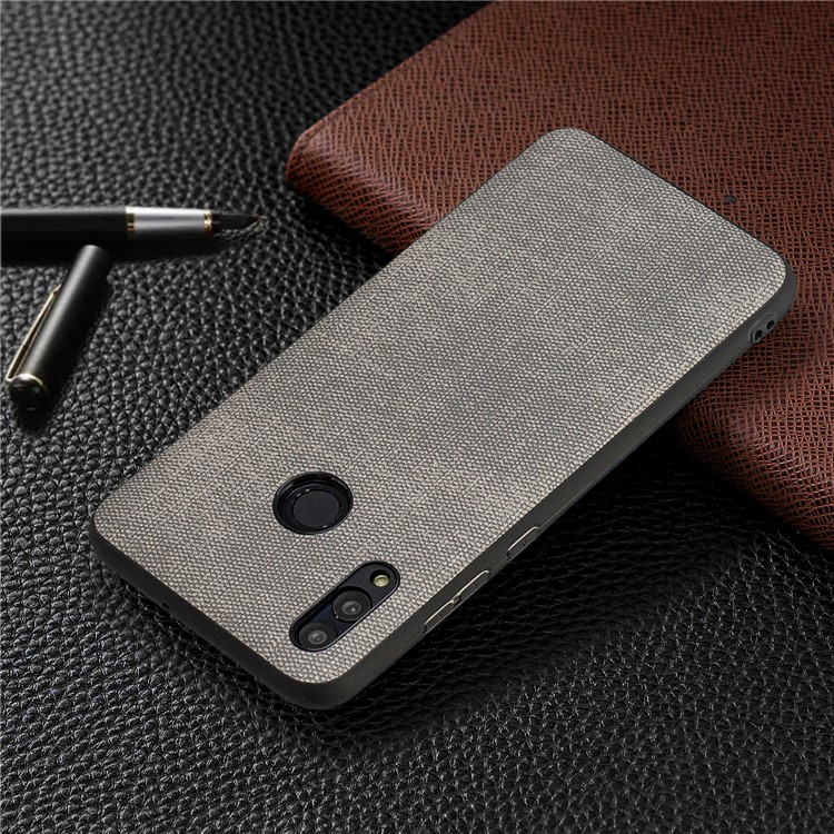 For Huawei P Smart (2019) / Nova Lite 3 / Honor 10 Lite Denim TPU+PU Leather Phone Cover - Light Grey-8