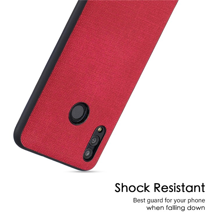 For Huawei P Smart (2019) / Nova Lite 3 / Honor 10 Lite Denim TPU+PU Leather Phone Cover - Red-4