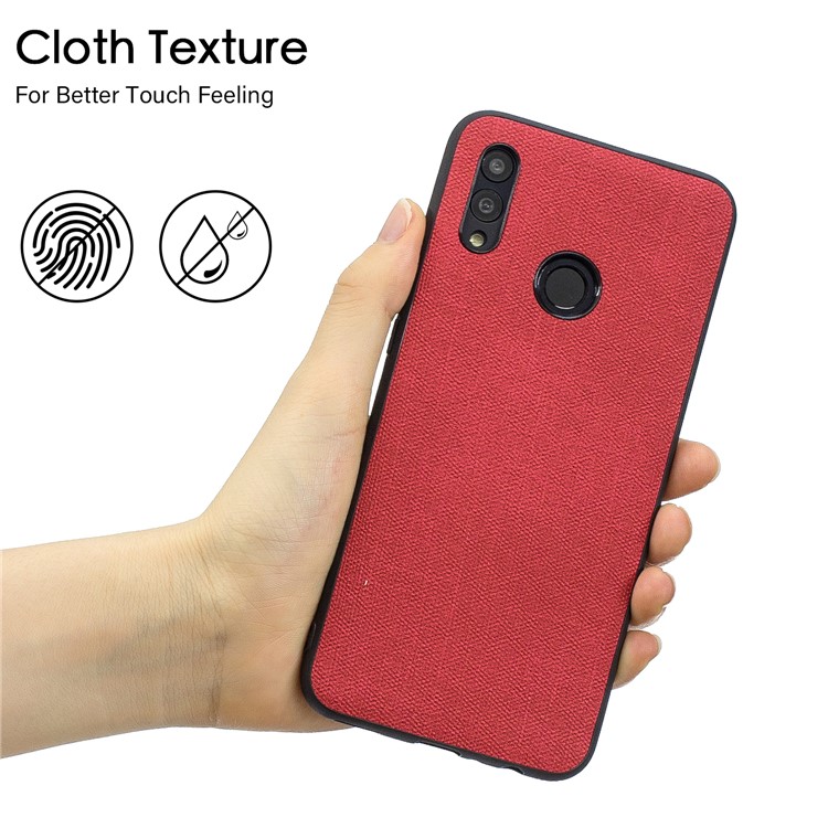 For Huawei P Smart (2019) / Nova Lite 3 / Honor 10 Lite Denim TPU+PU Leather Phone Cover - Red-5
