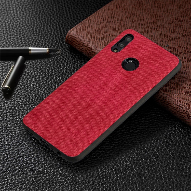 For Huawei P Smart (2019) / Nova Lite 3 / Honor 10 Lite Denim TPU+PU Leather Phone Cover - Red-7