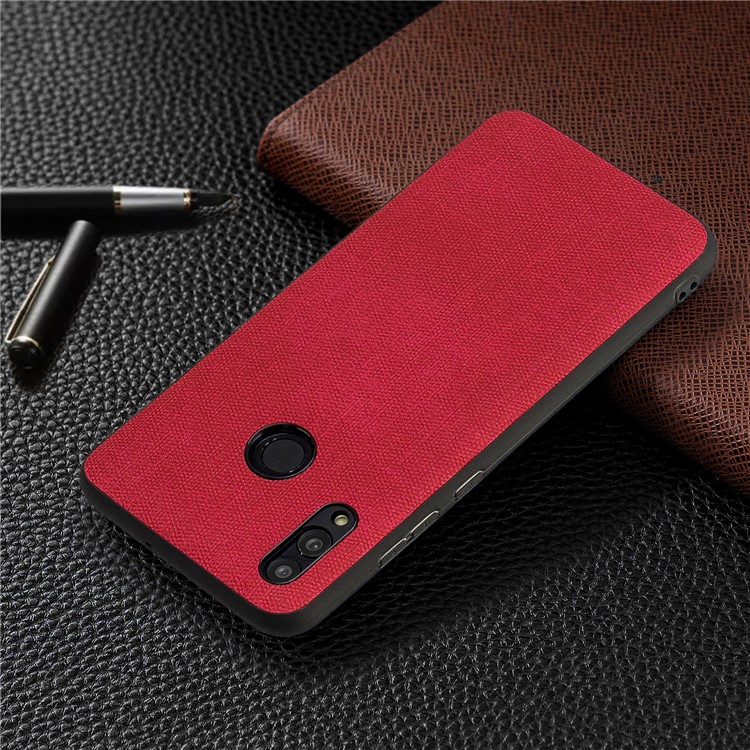 For Huawei P Smart (2019) / Nova Lite 3 / Honor 10 Lite Denim TPU+PU Leather Phone Cover - Red-8