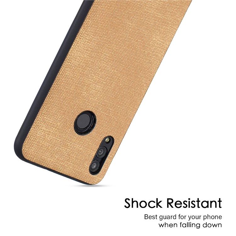 For Huawei P Smart (2019) / Nova Lite 3 / Honor 10 Lite Denim TPU+PU Leather Phone Cover - Gold-4