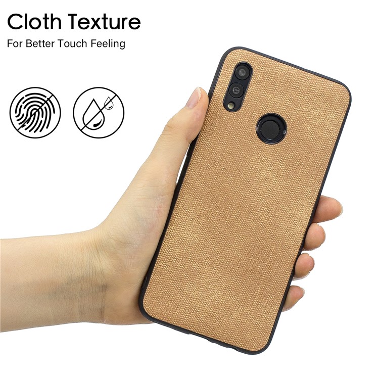 For Huawei P Smart (2019) / Nova Lite 3 / Honor 10 Lite Denim TPU+PU Leather Phone Cover - Gold-5