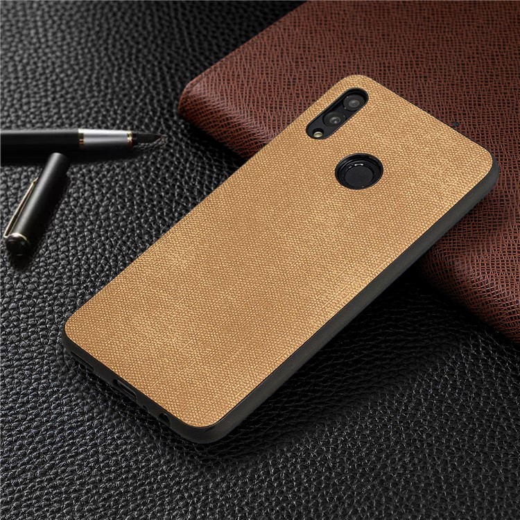 For Huawei P Smart (2019) / Nova Lite 3 / Honor 10 Lite Denim TPU+PU Leather Phone Cover - Gold-7