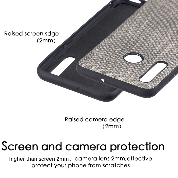 For Huawei Honor 10i/P Smart+ 2019/Enjoy 9s/ Maimang 8 Denim TPU+PU Leather Phone Case - Light Grey-3
