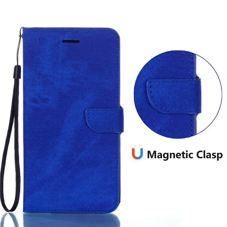 Cloth Texture PU Leather Card Holder Phone Case for Huawei P20 lite (2019) - Blue-3