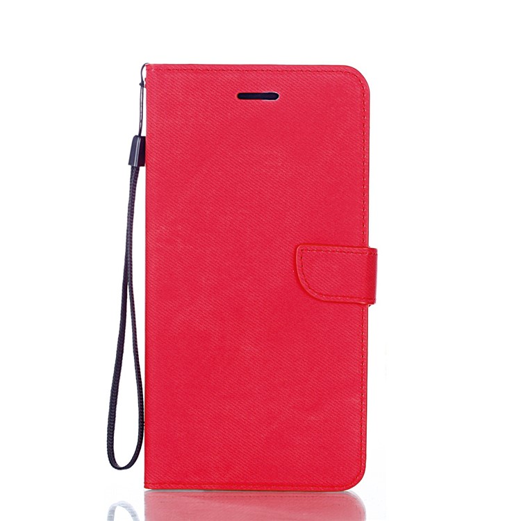 Cloth Texture PU Leather Card Holder Phone Case for Huawei P20 lite (2019) - Red-4