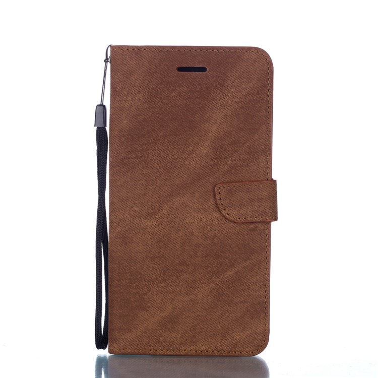 Cloth Texture PU Leather Card Holder Phone Case for Huawei P20 lite (2019) - Brown-5