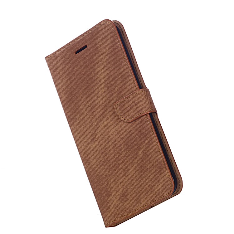 Cloth Texture PU Leather Card Holder Phone Case for Huawei P20 lite (2019) - Brown-6