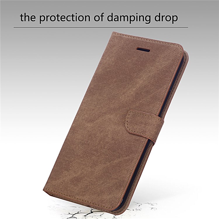 Cloth Texture PU Leather Card Holder Phone Case for Huawei P20 lite (2019) - Brown-8