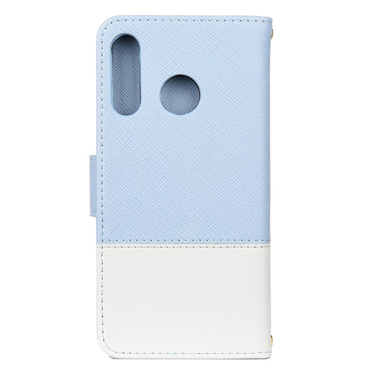 Color-block Cross Texture PU Leather Wallet Stand Phone Cover for Huawei P Smart Z - Baby Blue-2