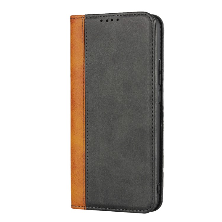 Bi-color Splicing Magnetic Case Stand Leather Wallet Case for Huawei Mate 20 Lite / Maimang 7 - Black-2