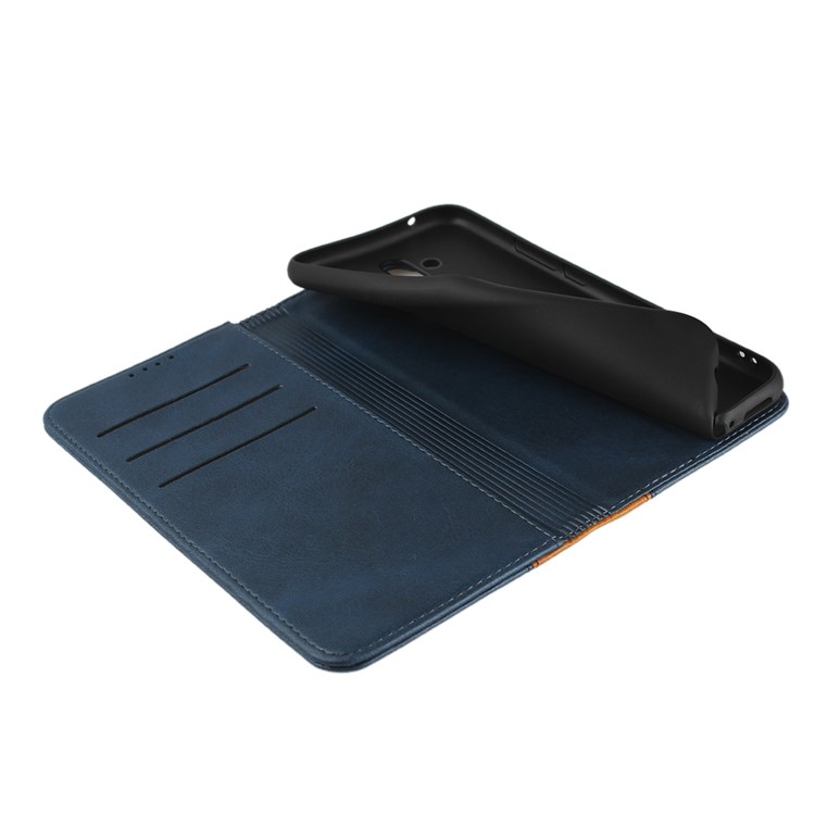 Bi-color Splicing Magnetic Case Stand Leather Wallet Case for Huawei Mate 20 Lite / Maimang 7 - Blue-7