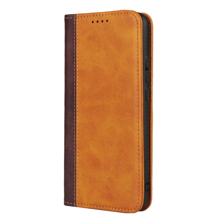 Bi-color Splicing Magnetic Case Stand Leather Wallet Case for Huawei Mate 20 Lite / Maimang 7 - Brown-2