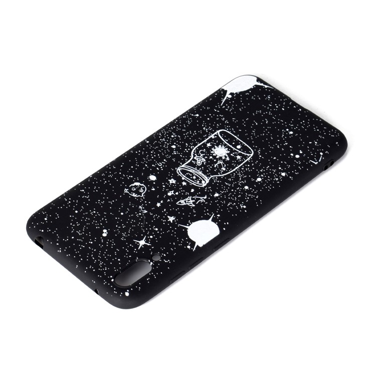 Pattern Printing Matte TPU Phone Shell for Huawei Enjoy 9 - Starry Sky and Drift Bottle-4