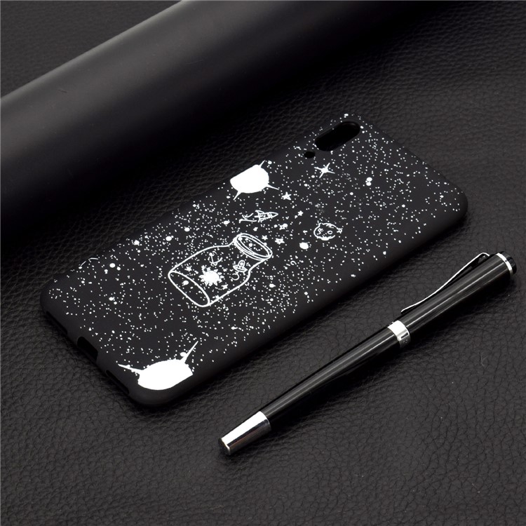 Pattern Printing Matte TPU Phone Shell for Huawei Enjoy 9 - Starry Sky and Drift Bottle-6